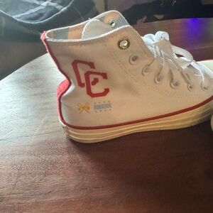 Converse High-Top Sneakers - White and Red